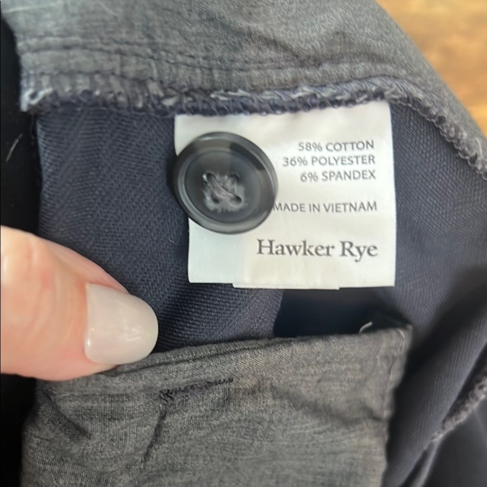 Hawker Rye Blue Flat Front Shorts 34 - Picture 6 of 6
